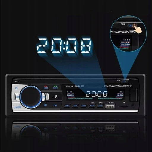 Radio Samochodowe Bluetooth 1Din USB AUX TF Pilot