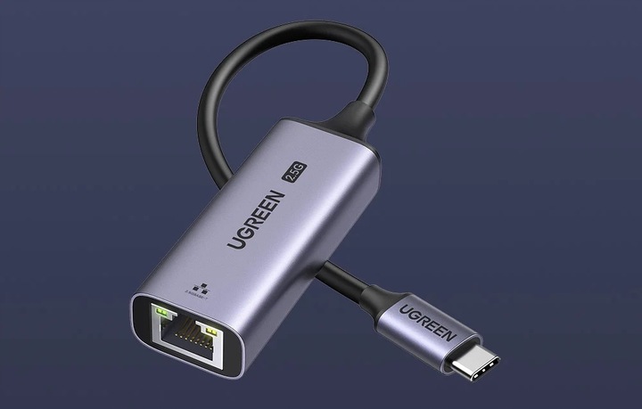 UGREEN Adapter Zewnętrzna Karta Sieciowa USB-C Do RJ45 LAN Ethernet 2.5Gbps
