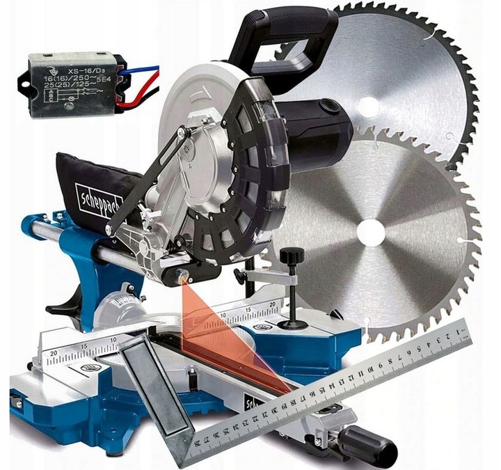SCHEPPACH Piła ukośnica ukosowa z przesuwem i SOFT-STARTem HM254 +Kątownik