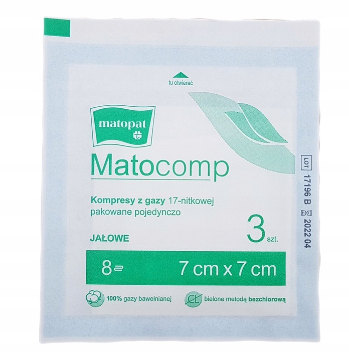20 x KOMPRESY Z GAZY JAŁOWE 7x7cm (3szt) w opak.