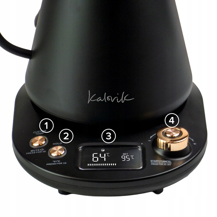 CZAJNIK ELEKTRYCZNY CYFROWY GOOSENECK Z REGULACJĄ TEMPERATURY 1100W 1L