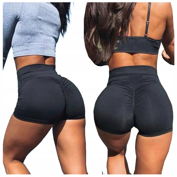 Spodenki SPORTOWE do ćwiczeń POLE DANCE krótkie damskie SZORTY push UP XS