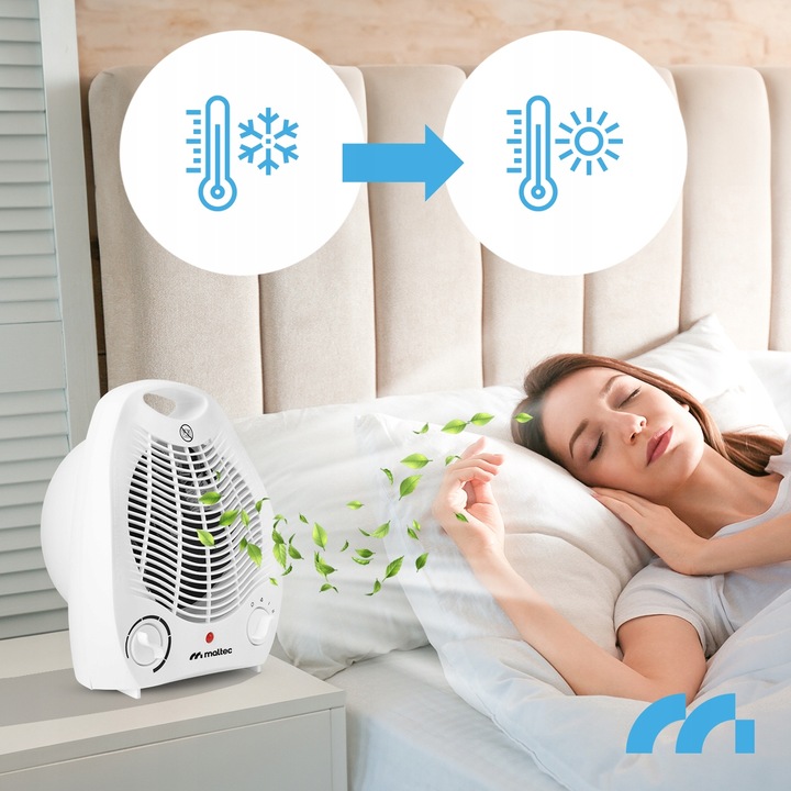 FARELKA TERMOWENTYLATOR GRZEJNIK ELEKTRYCZNY TERMOSTAT 2000W MAŁY