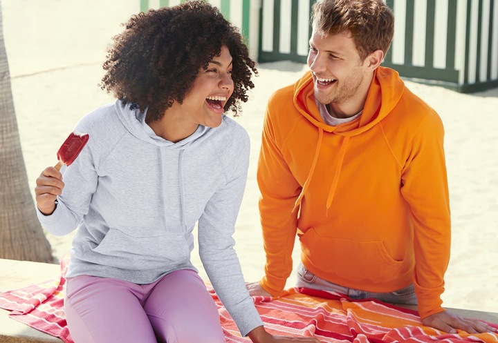 BLUZA Z KAPTUREM - FRUIT OF THE LOOM light