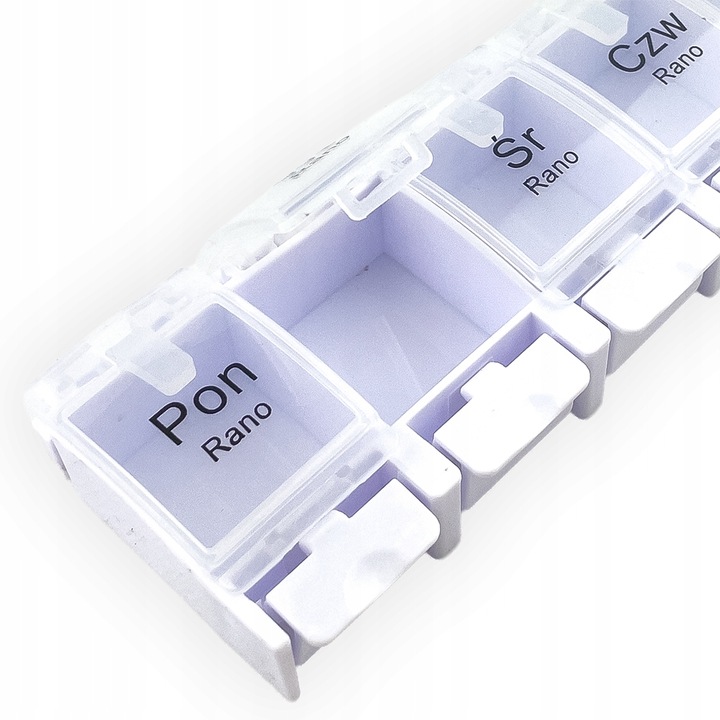 Pudełko na leki organizer kasetka 7 dni rano wieczór 14 przegródek