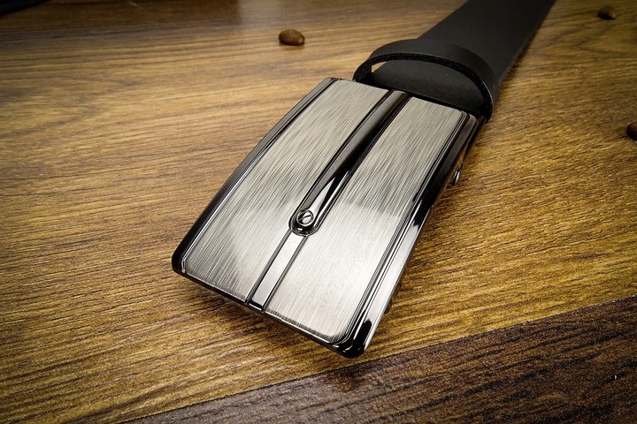 Klasyczny Czarny Męski pasek SKÓRZANY CZARNY 120cm