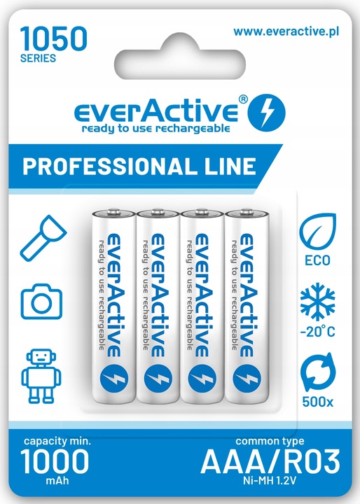 4x AKU everActive R03 1050 professional line