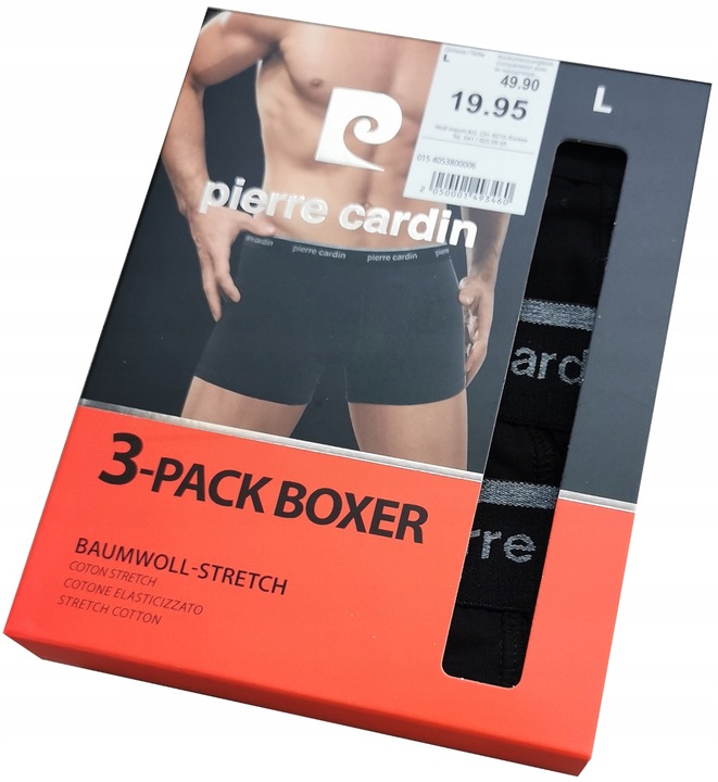 PIERRE CARDIN Bokserki Męskie Majtki 3 SZTUKI