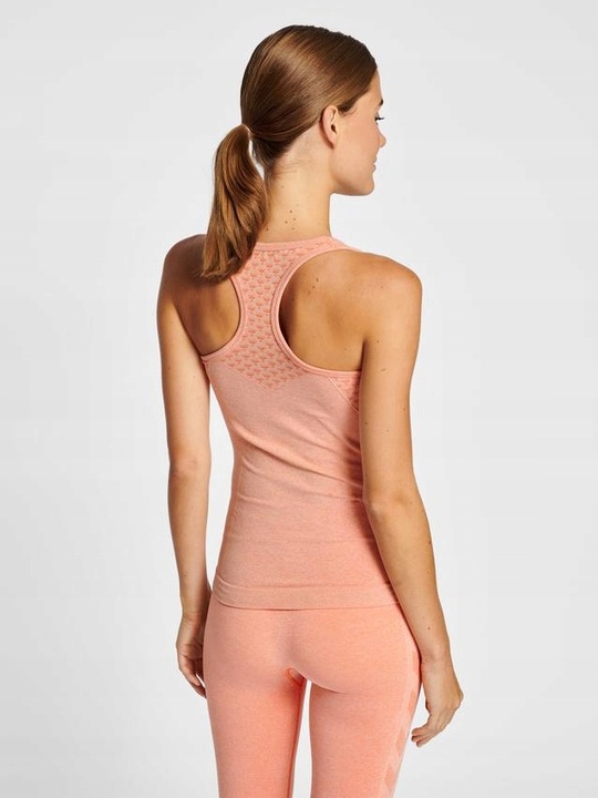 HUMMEL BEZSZWOWY POMARAŃCZOWY TOP BEZ RĘKAWÓW LOGO IEU HMR__M