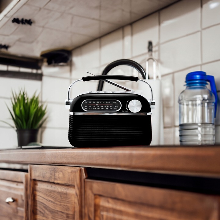 RADIO KUCHENNE RETRO PRZENOŚNE SIECIOWE NA BATERIE STROJENIE FM AM