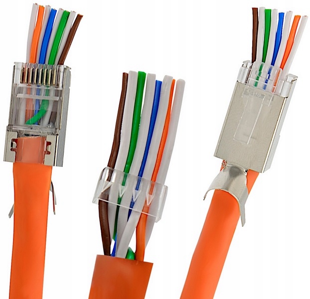 Wtyki RJ45 przelotowy kat 7 FTP pass through 10szt