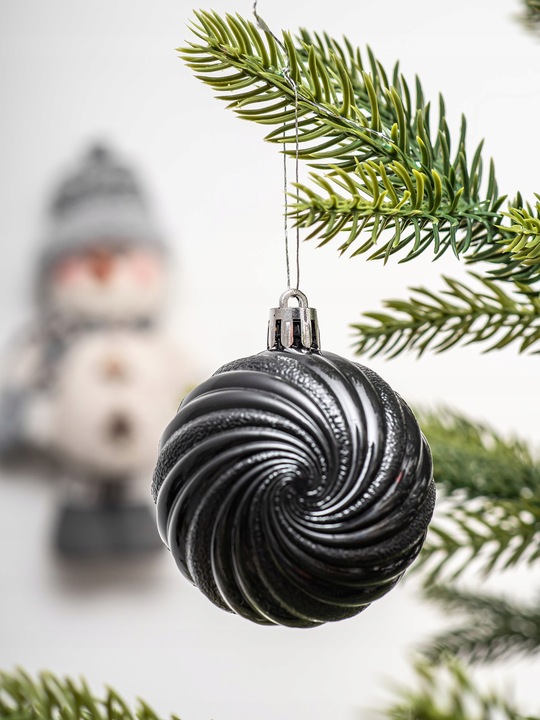 BOMBKI NIETŁUKĄCE CHOINKOWE wzory 6 cm 40 szt ZESTAW BOMBEK