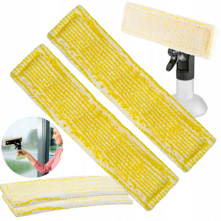 2x PADY DO KARCHER WV DO MYJKI OKIEN NA RZEP +PŁYN KONCENTRAT DO SZYB