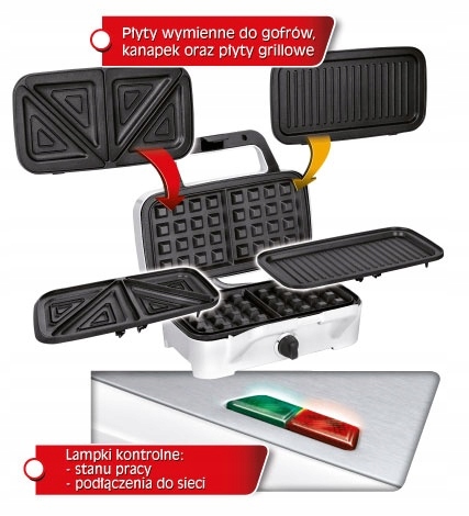 OPIEKACZ GOFROWNICA GRILL 3W1 MPM MOP-33 1200W