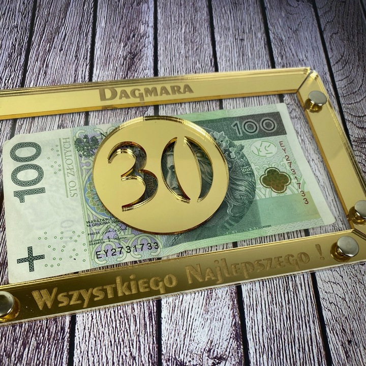 Srebrna Złota Koperta Kartka Pudełko Na Pieniądzę Urodziny 18 30 40