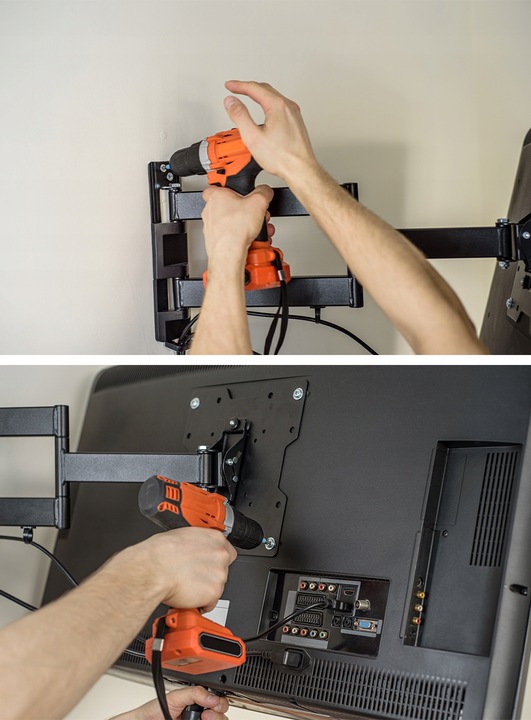 UCHWYT DO TELEWIZORA WIESZAK OBROTOWY NA TV MOCNY LCD 22-55 CALI KingMount