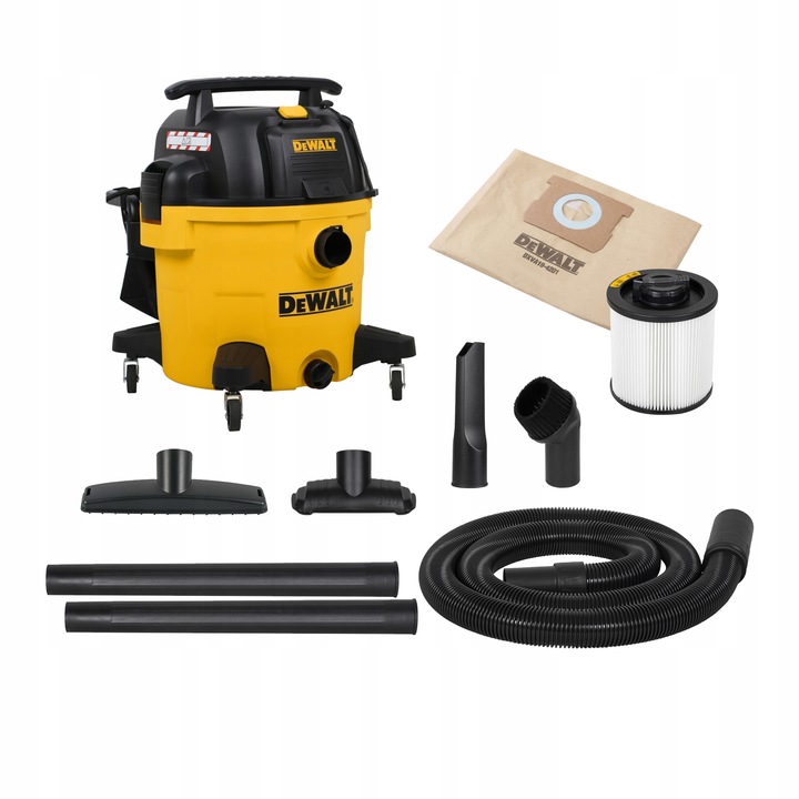 Odkurzacz przemysłowy Dewalt 1200W 34L gniazdo do elektronarzędzi