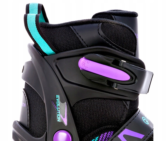 Rolki Regulowane RAVEN Cande Black/Mint/Violet 35-39 Kauczuk