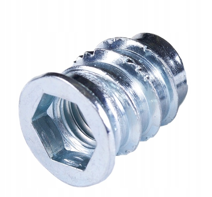 Mufa do drewna M8 x 20 mm 100 szt. dwugwintowa wkręcana z kołnierzem