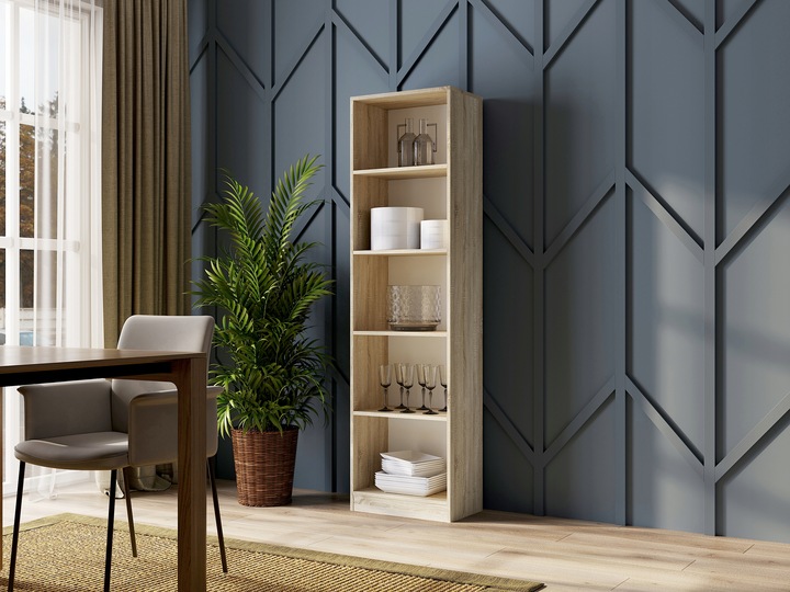 REGAŁ R50 BIUROWY 50CM PÓŁKA SZAFKA KSIĄŻKI SEGREGATORY DĄB SONOMA I