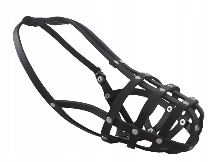 Skórzany Kaganiec dla Małego Psa Fizjologiczny Regulowany JAMNIK DUŻY