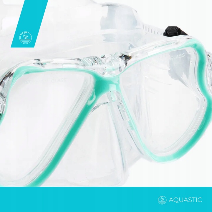 Zestaw do nurkowania AQUASTIC Maska + Fajka nieb.