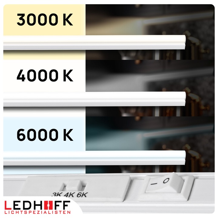 Listwa podszafkowa LED oprawa meblowa do kuchni 3 barwy światła 120cm