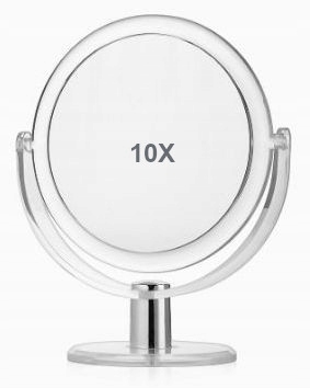 10x powiększające lusterko kosmetyczne dwustronne średnica 17 cm