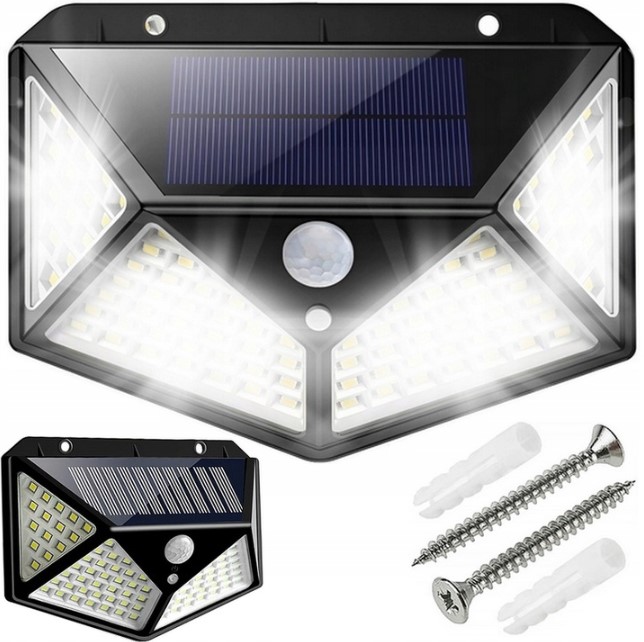 Lampa Solarna z Czujnikiem RUCHU ZMIERZCHU LAMPY 100 LED SOLARNE