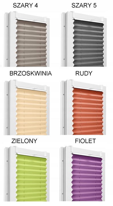 NOWOCZESNA ROLETA PLISOWANA 55x150 cm BEZINWAZYJNA