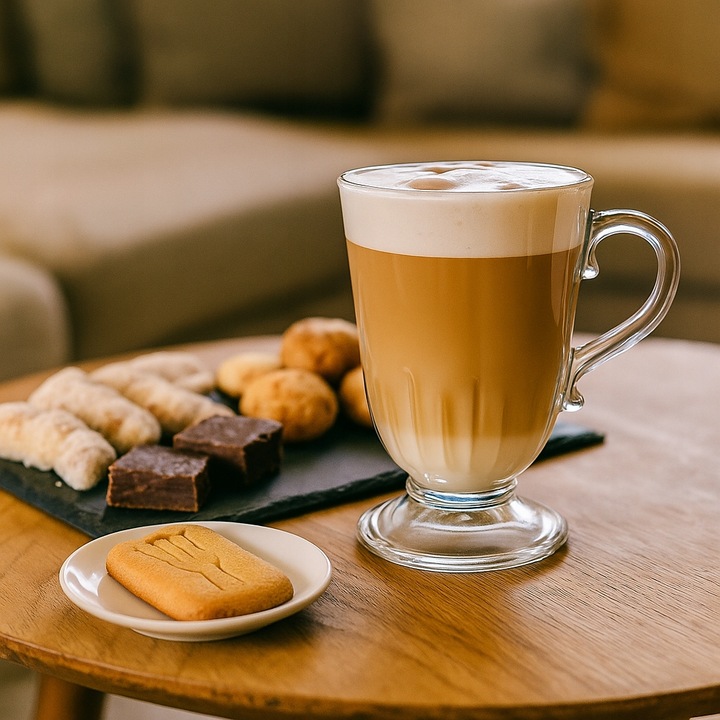 SZKLANKI DO KAWY LATTE ZESTAW 6 SZT SZKLANKA 320 ML KOMPLET Z ŁYŻECZKAMI