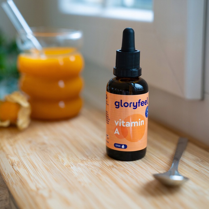KROPLE WITAMINA A w wysokiej dawce - 5000 IU dziennie - 50 ml - gloryfeel