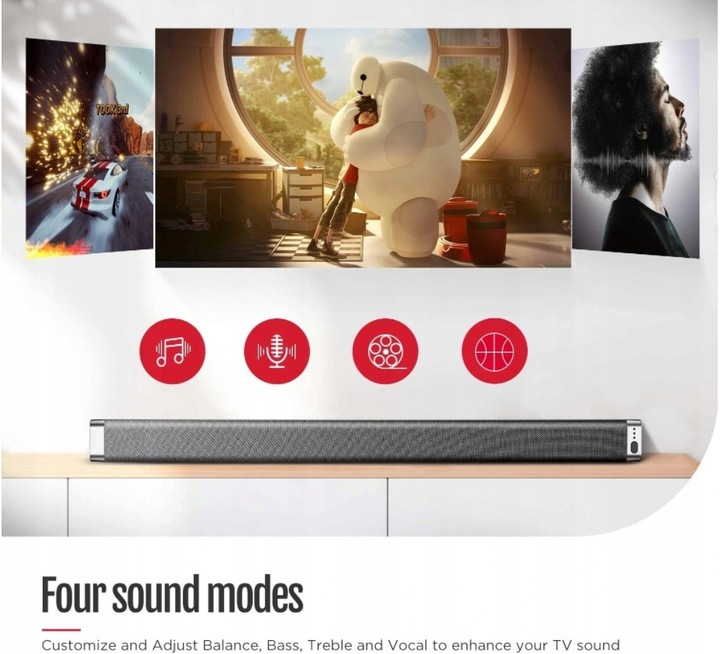 Soundbar Bomaker Odine I 2.0 czarny BT AUX USB OPT