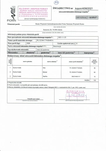 Trawa mieszanka traw renowacyjna dosiewka do naprawy trawników ROENS