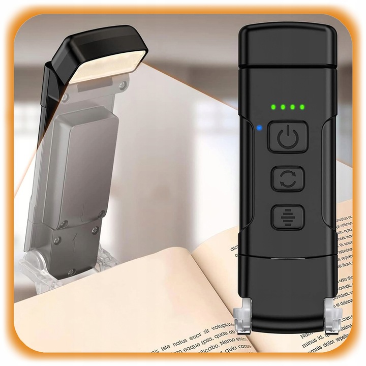 LAMPKA DO CZYTANIA KSIĄŻEK Z KLIPSEM LED USB NOCNA 9 LED + 5 MOCY + 3