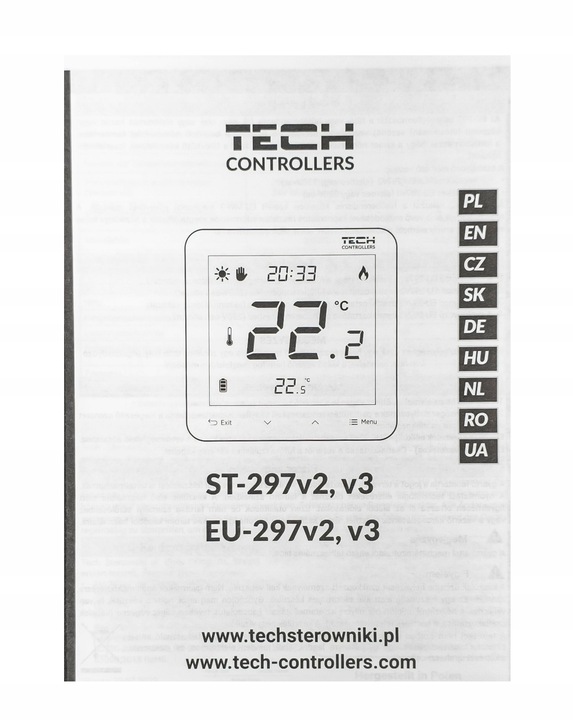 STEROWNIK REGULATOR POKOJOWY PROGRAMATOR ST-297z v3 PRZEWODOWY 230V BIAŁY