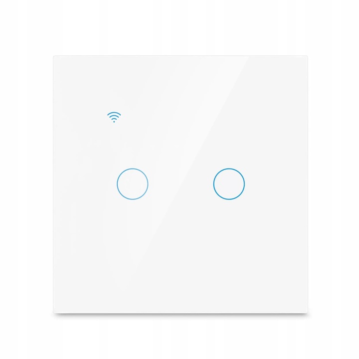 WŁĄCZNIK WYŁĄCZNIK ŚWIATŁA SZKLANY WIFI BIAŁY PODWÓJNY 2G TUYA SMART ⌀60