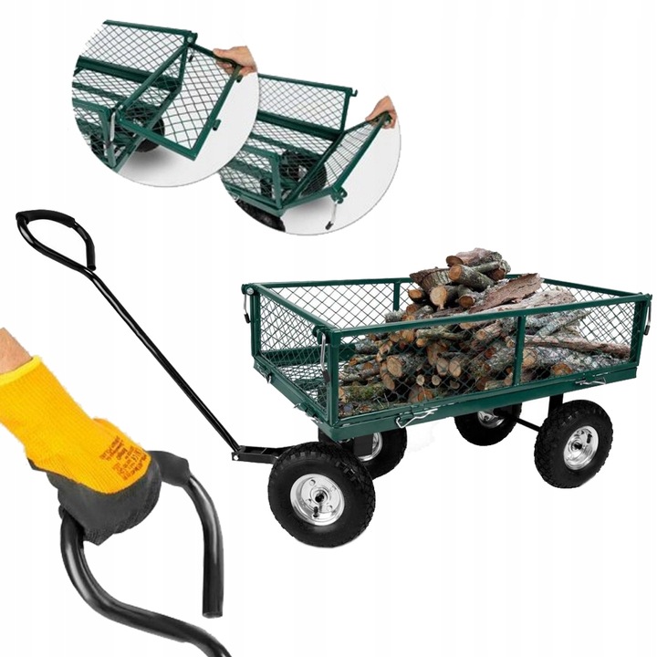 WÓZEK OGRODOWY TACZKA PRZYCZEPKA TRANSPORT Wozidło OTWIERANY BURTY XXL