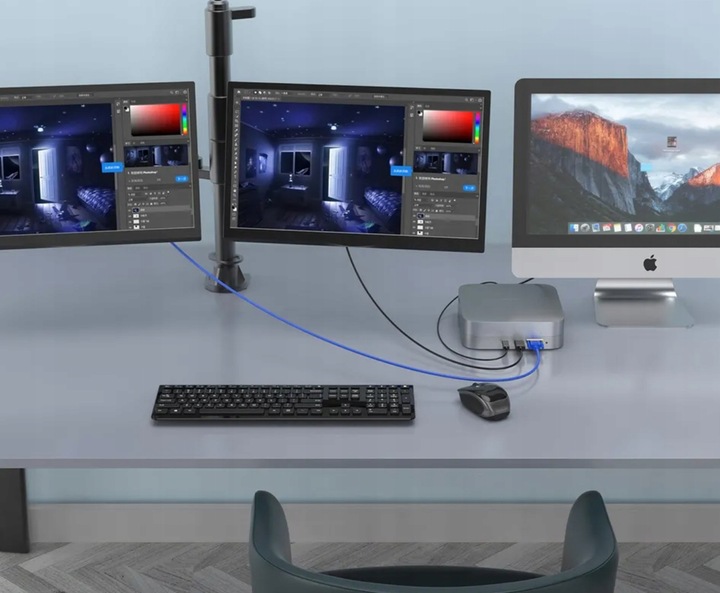 HUB Adapter 12w1 HDMI 4k USB-C SSD USB 3.0 Jack 3,5mm VGA SD/TF do Mac Mini