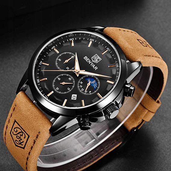 Zegarek Męski Elegancki Benyar Chronograf +Pudełko