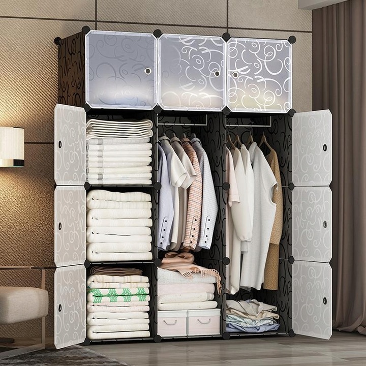 DUŻA SZAFA MODUŁOWA REGAŁ GARDEROBA 12X SZAFKA POJEMNA NA UBRANIA