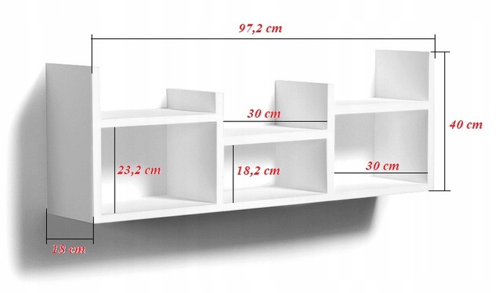 PÓŁKA WISZĄCA REGAŁ NA KSIĄŻKI KWIATY SZAFKA MEBLE DO SALONU LOFT
