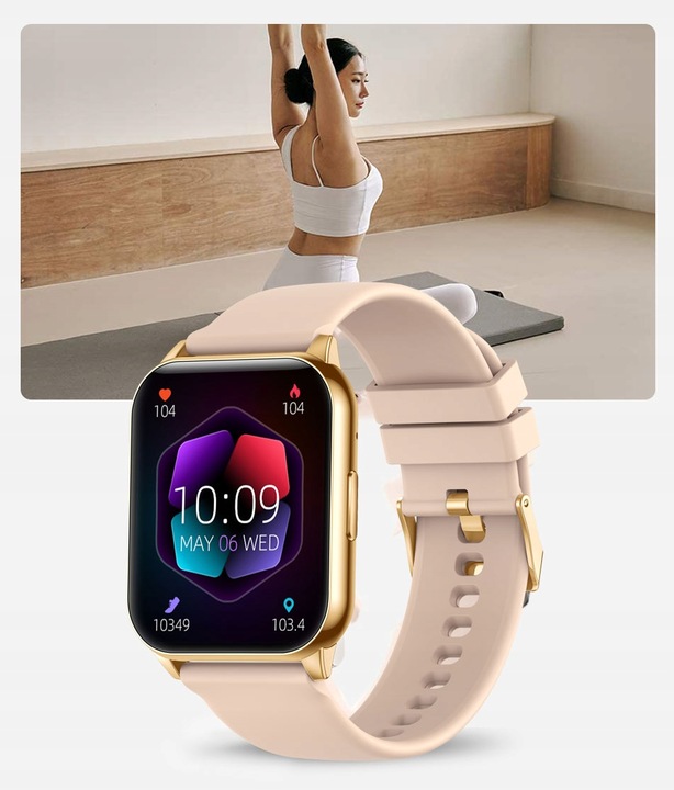SMARTWATCH ZEGAREK DAMSKI POLSKIE MENU ROZMOWY CIŚNIENIE PULS SPORT ZDROWIE