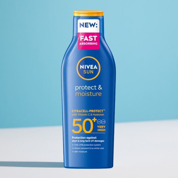 NIVEA SUN Protect & Moisture Nawilżający balsam do opalania SPF 50+, 200 ml