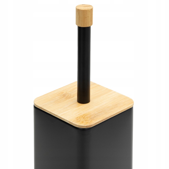 Szczotka do WC toalety czarna łazienkowa toaletowa bambus zamknieta