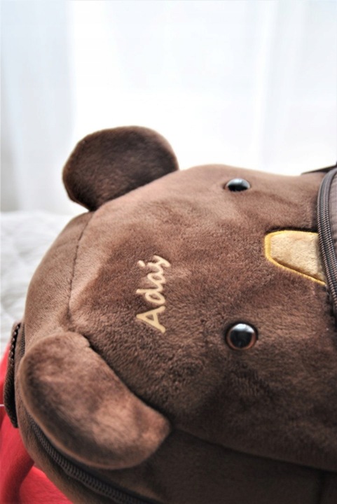 Plecak do przedszkola Pluszowy Miś z Imieniem prezent dla przedszkolaka