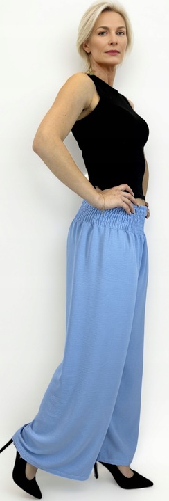 SZEROKIE luźne SPODNIE damskie KULOTY proste KOLORY