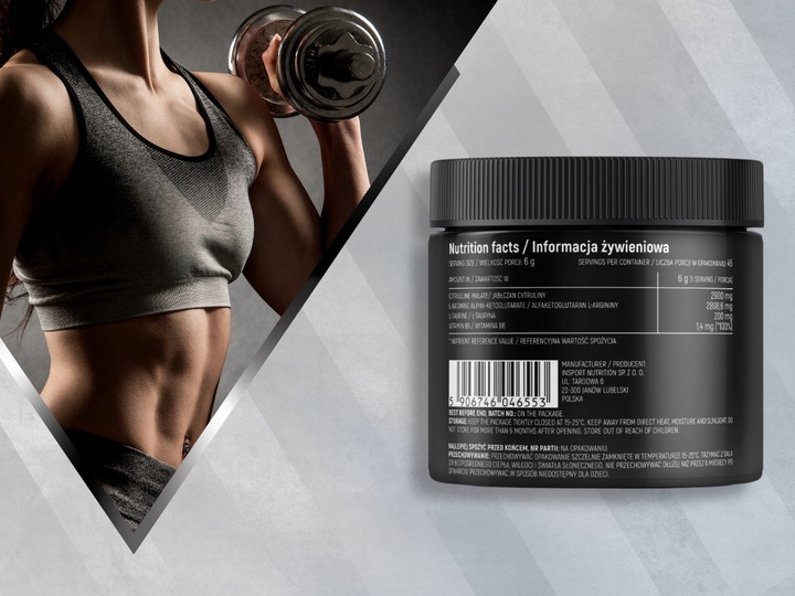 ARGININA CYTRULINA 270g PRZEDTRENINGÓWKA POMPA PUMP STACK Pure |