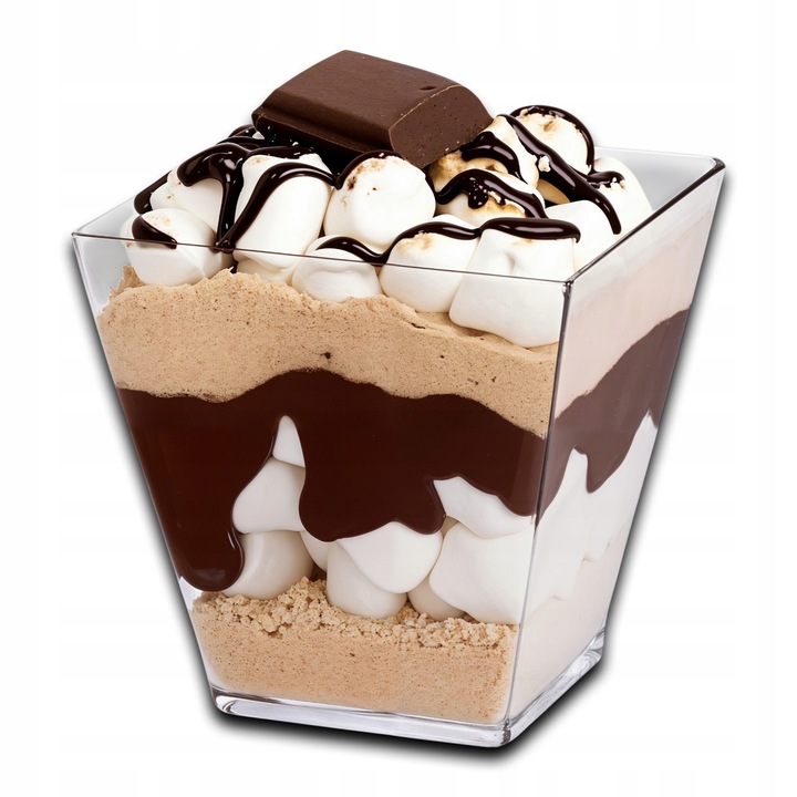 Pucharki Kwadratowe do deserów 120ml 50szt na przekąski desery pojemniki