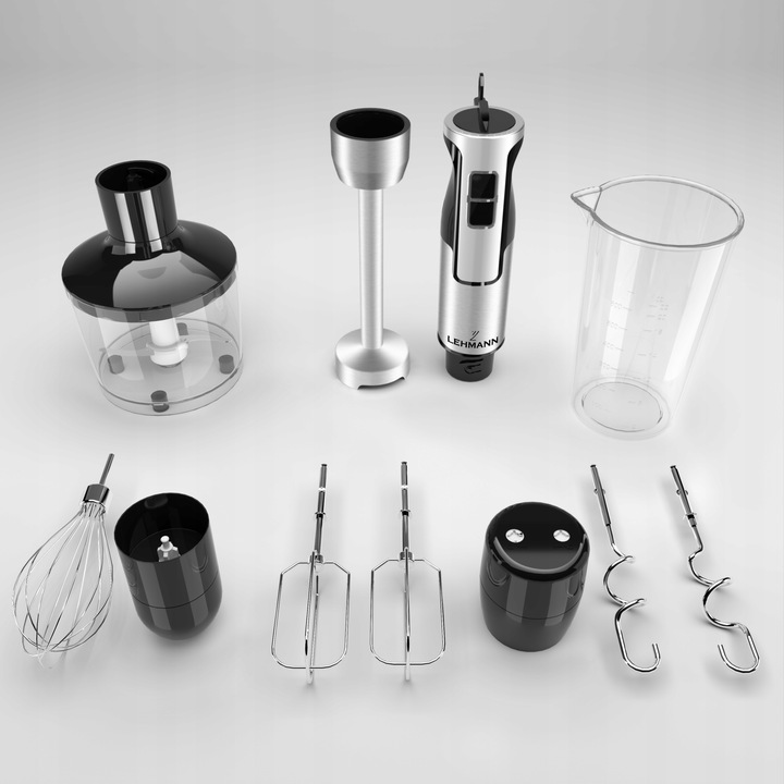 BLENDER RĘCZNY WIELOFUNKCYJNY MIKSER LEHMANN TYTANOWE OSTRZA MOCNY